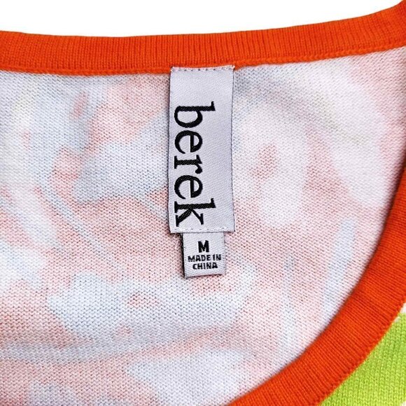 Berek Sweater Vest Art to Wear Bold Abstract Floral Cotton Rayon Knit Medium - Picture 2 of 5